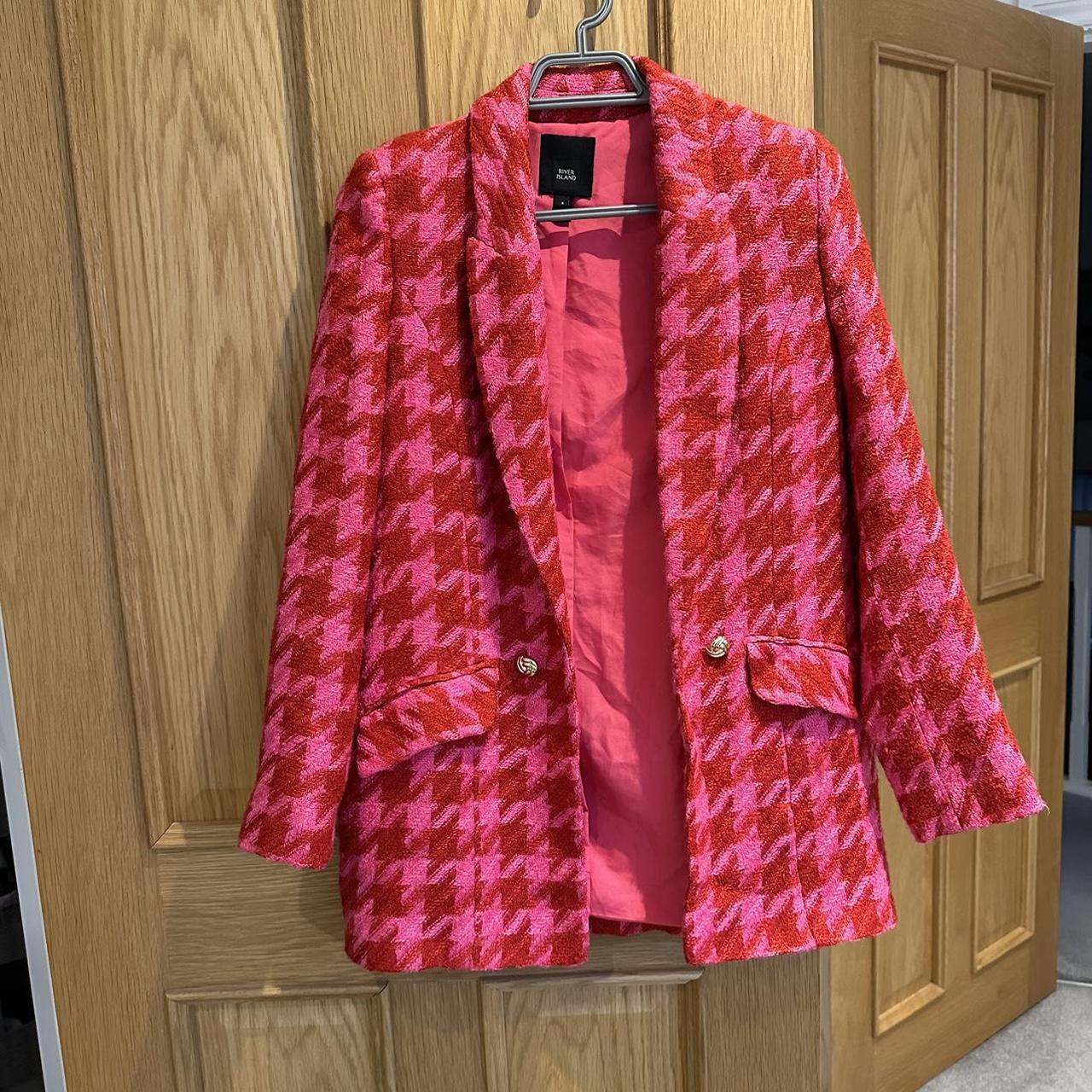 Knightsbridge Blazer Pink Dogtooth Jacket RENT Holland Cooper