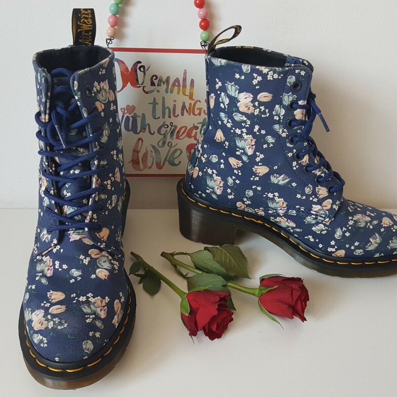 Blue floral 2024 doc martens