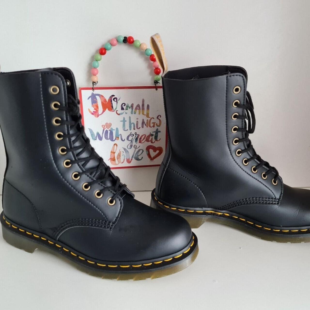 Dr Martens vegan 1490 10 hole black ankle boots UK9