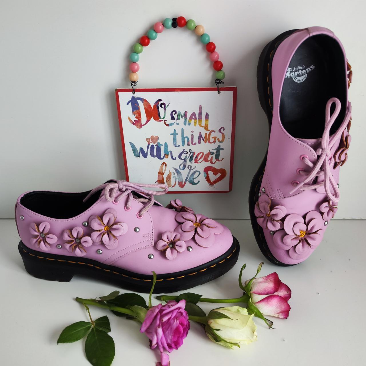 Dr Martens 1461 large pink flowers floral boots 3D 3