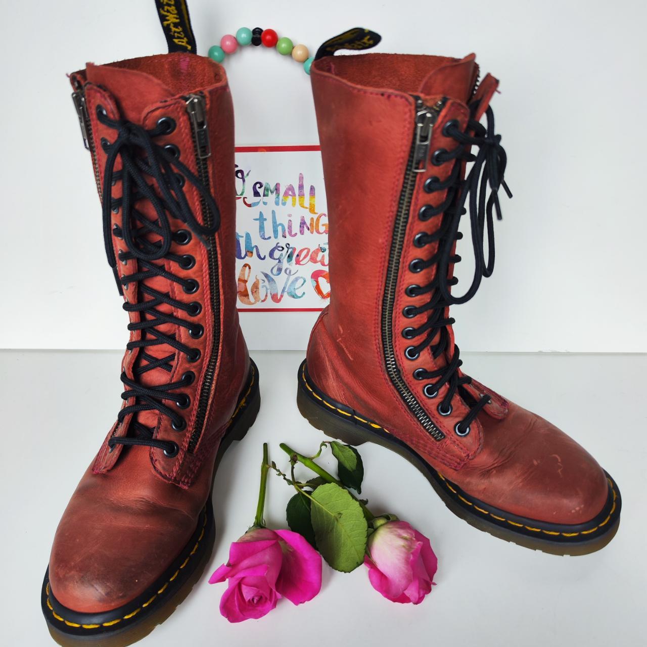 Dr Doc Martens 9733 double 2 zip 14 hole cherry. Depop