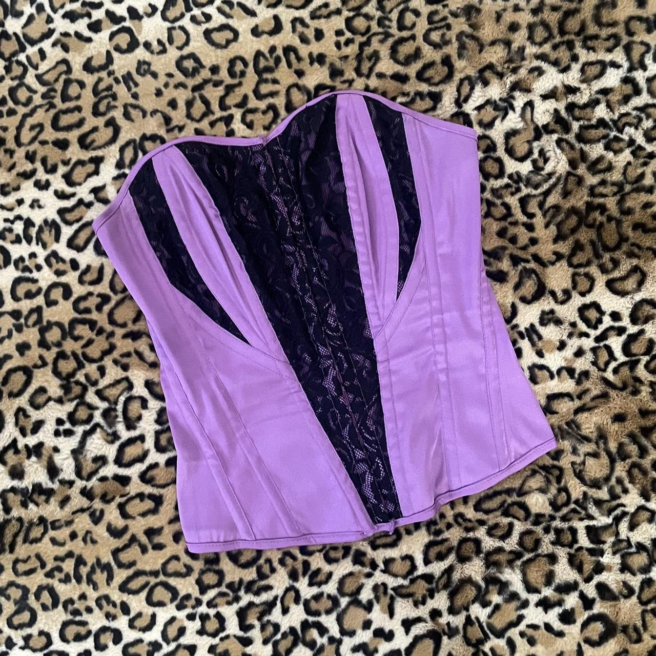 Purple & Black Early 2000’s Charlotte Russe Corset... - Depop
