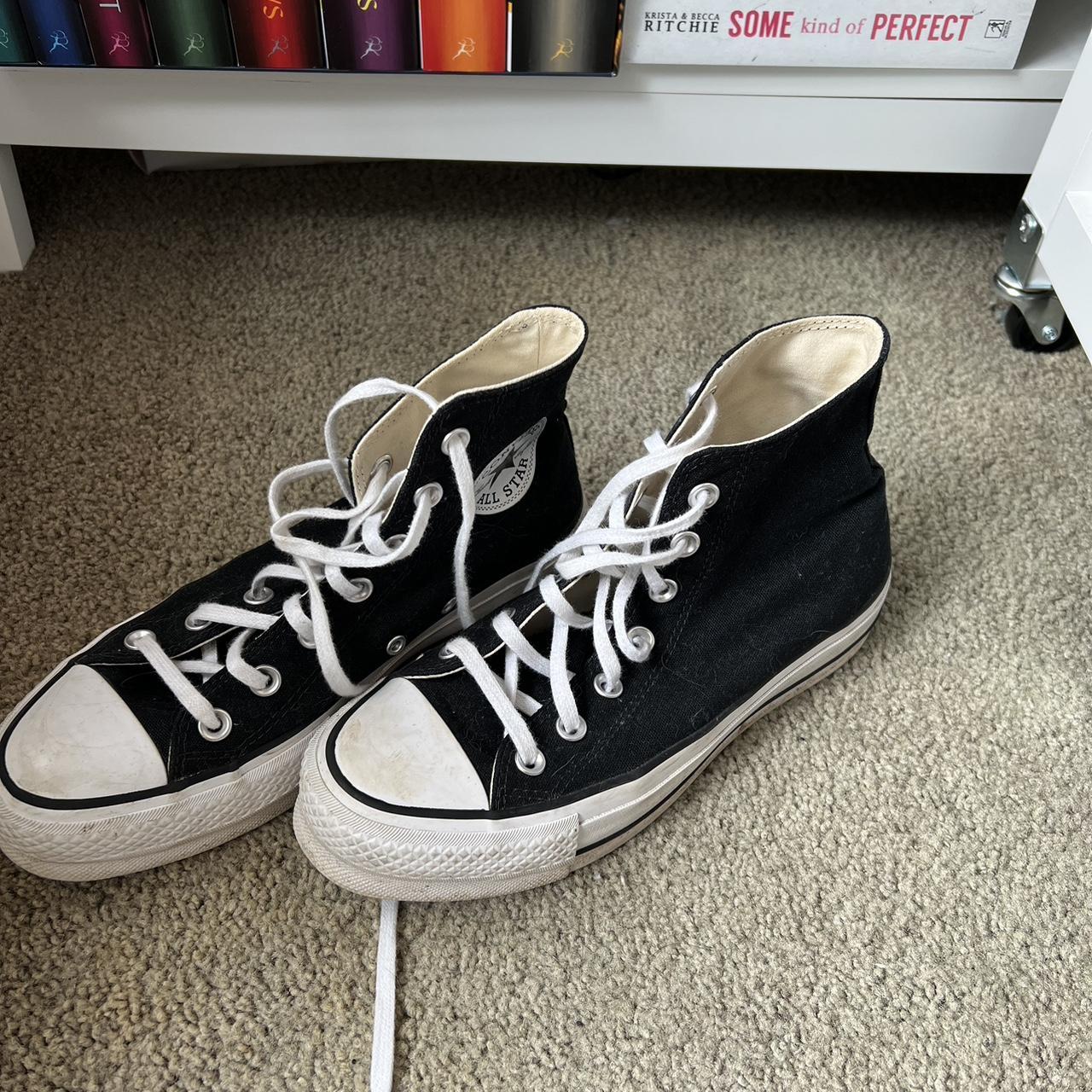 Black platform converse women’s size 7 #converse... - Depop