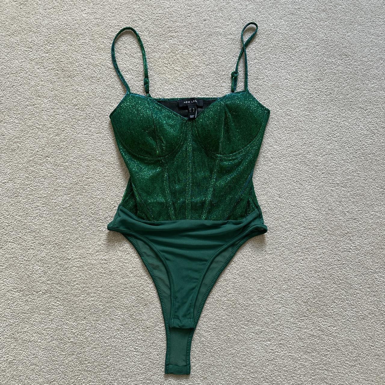 Sparkly green bodysuit from New Look. Has only been... - Depop