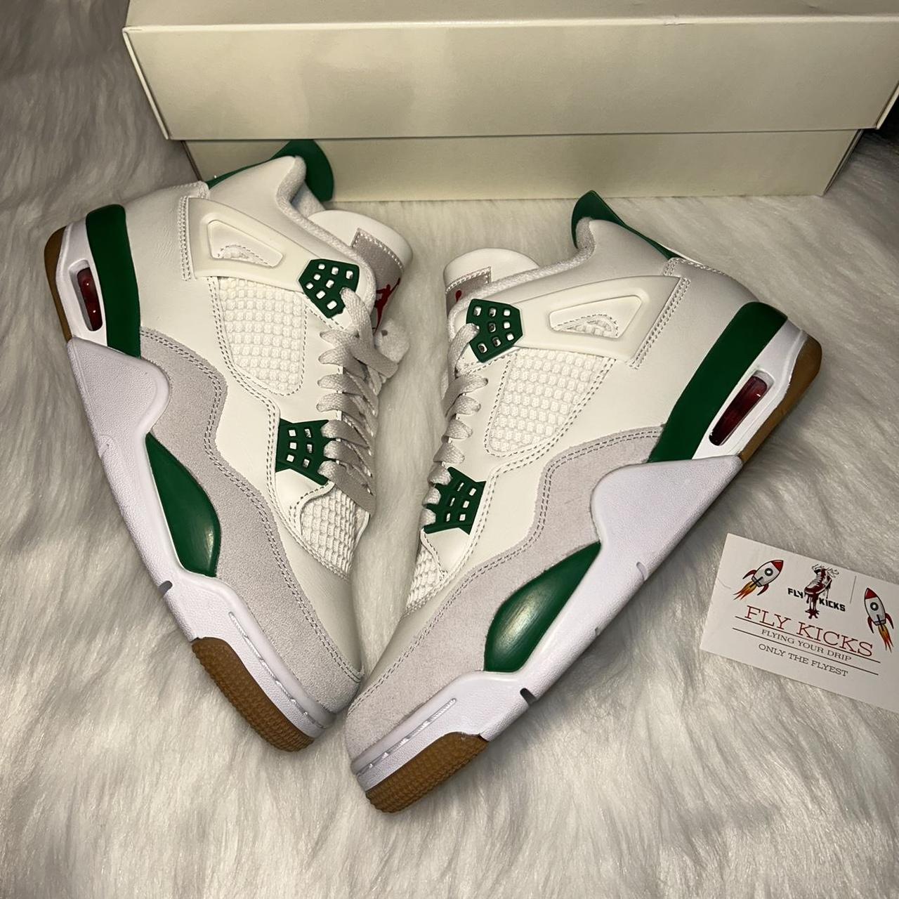 green & white jordans