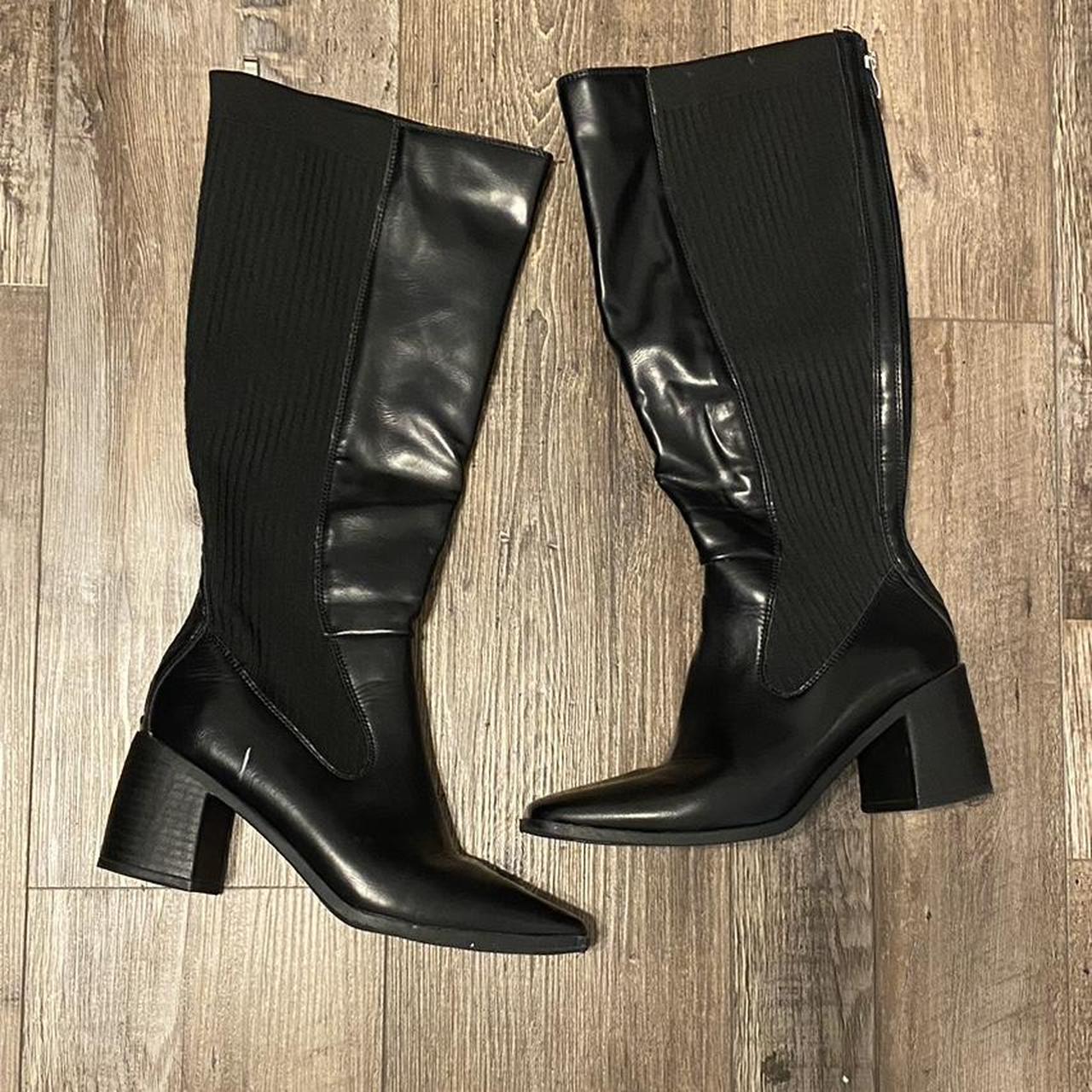 Journee Collection Wide Calf knee high square toe... - Depop