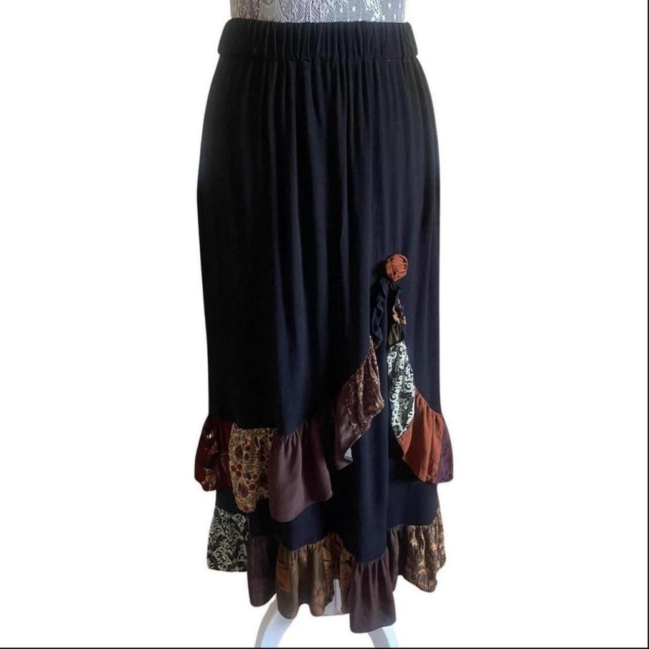 Vintage Zoe California Rayon Crepe Skirt in black....