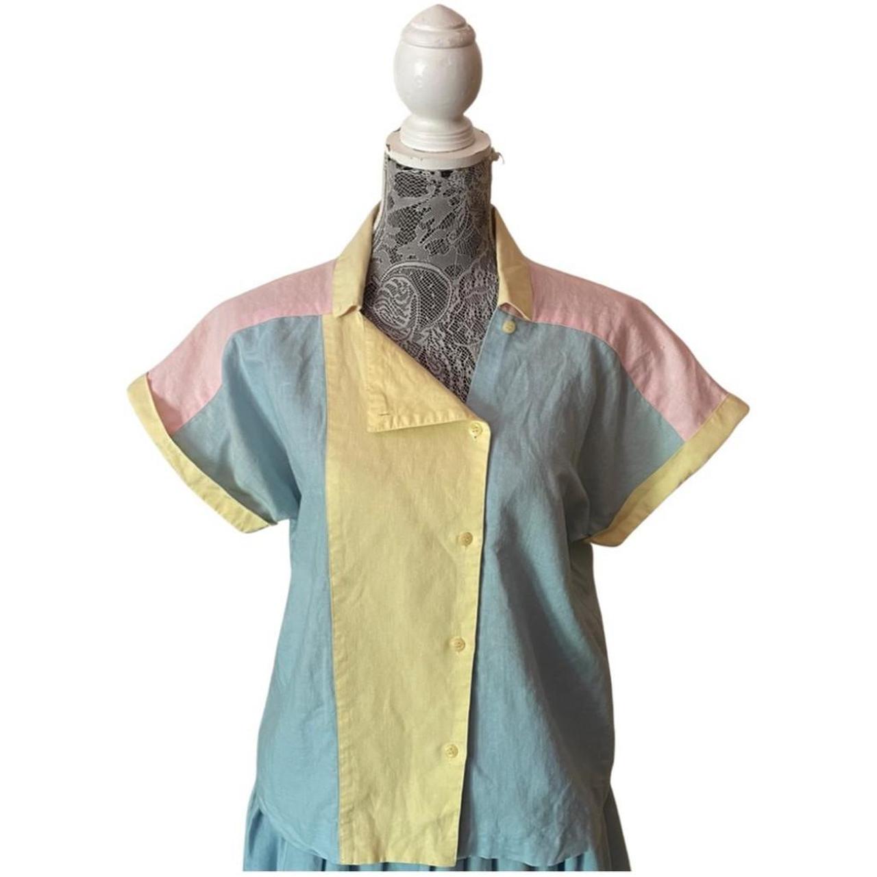 pastel color block shirt