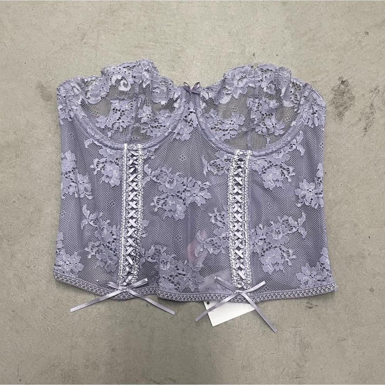 Victoria’s Secret purple lace bustier corset 36B Depop