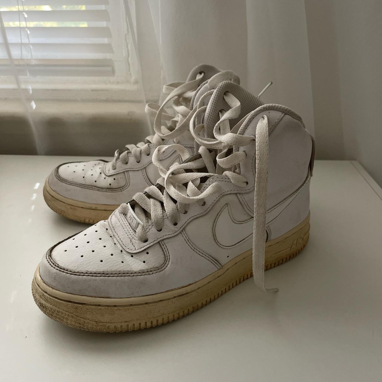 nike air force 1 high-tops. used with some scuffs... - Depop