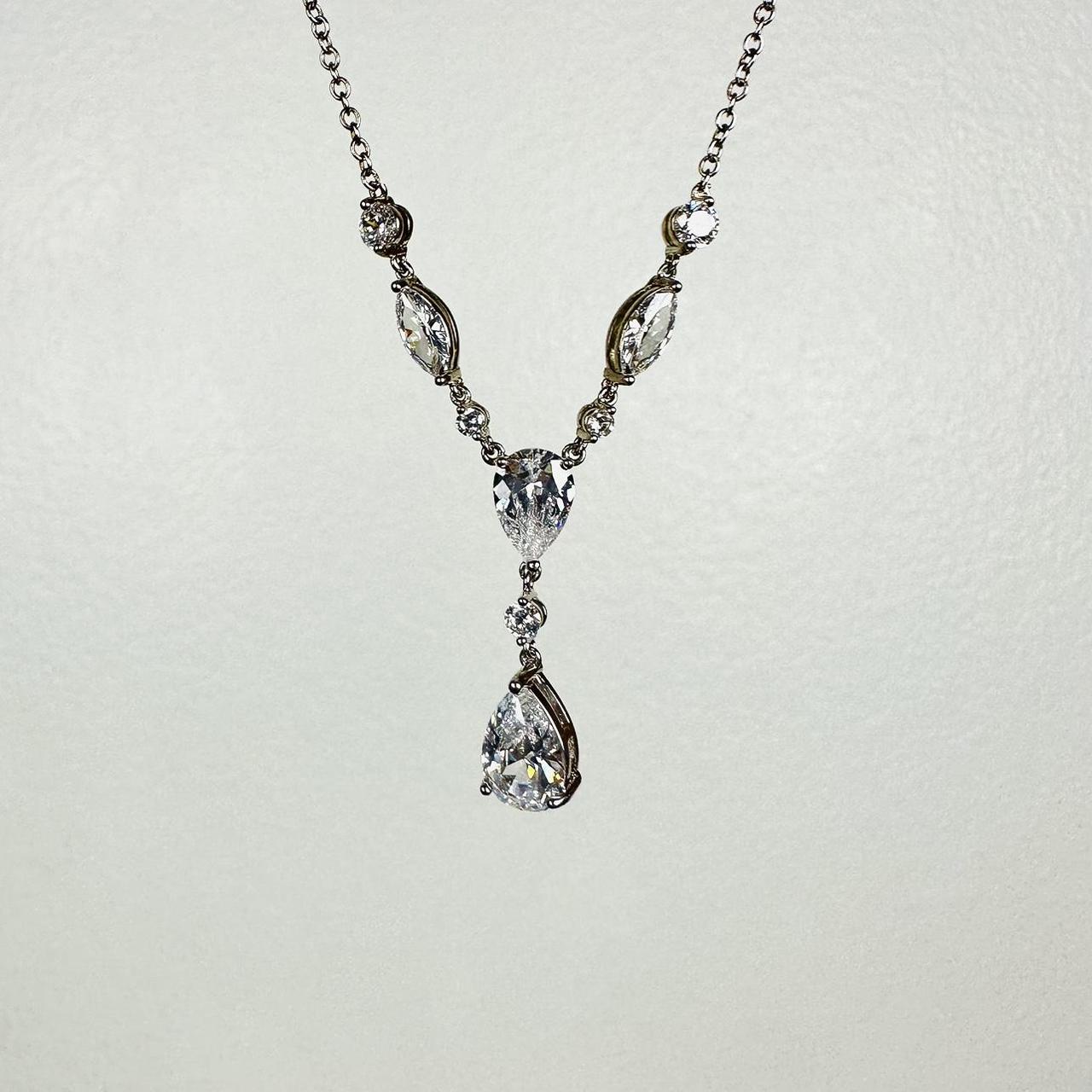 Beautiful crystal rhinestone teardrop pendant... - Depop