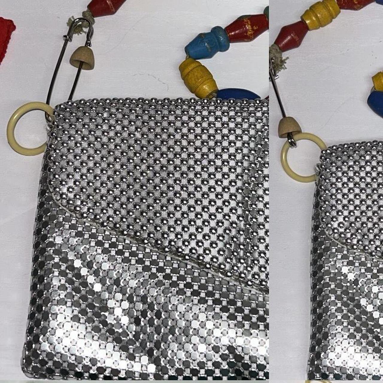 Women's Bag - Blue/Multi – rectangular silver met… - image 4