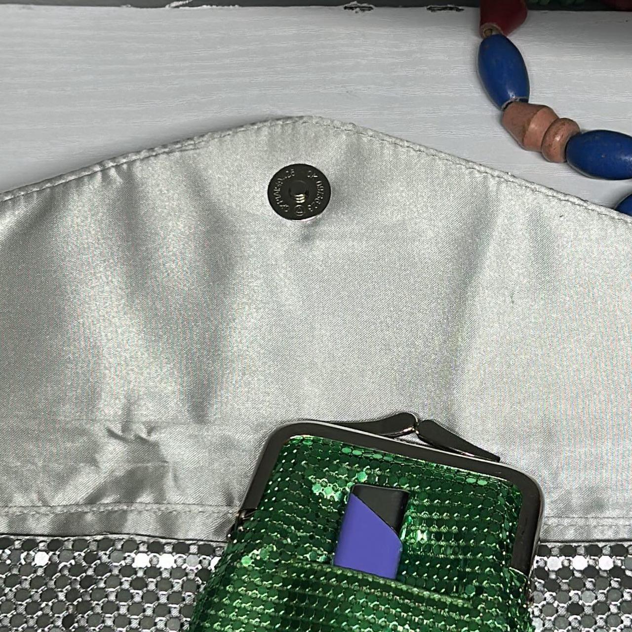 Women's Bag - Blue/Multi – rectangular silver met… - image 8