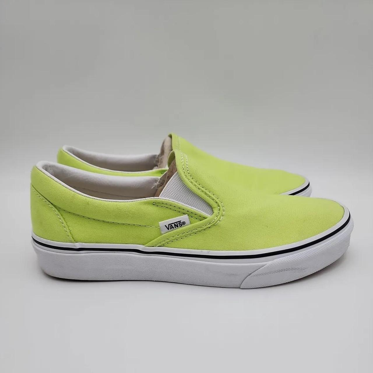 Vans Classic Slip on light neon green gecko Lightly Depop