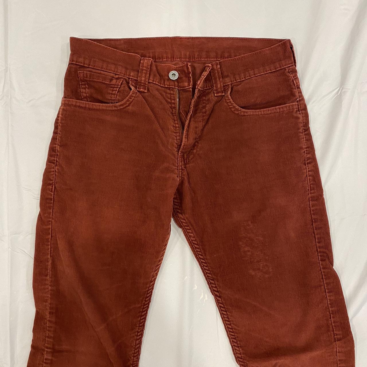 red corduroy levi 511 jeans size 30x30 one... - Depop