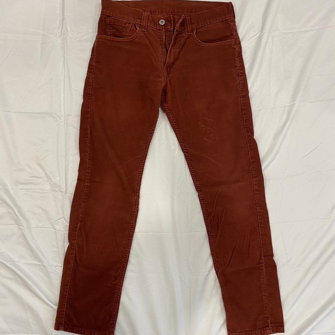 red corduroy levi 511 jeans size 30x30 one... - Depop