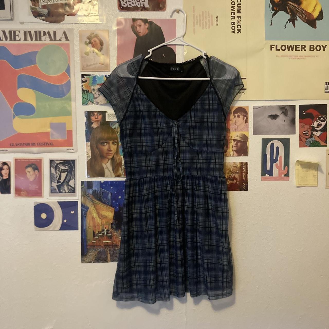 cider dress, blue plaid. very cute, but too small on... Depop