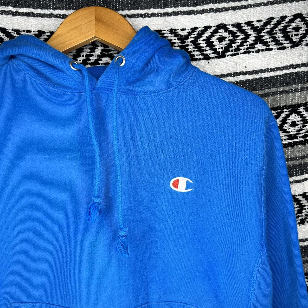 Y2k Champion Reverse Weave Hoodie Blue P2p Depop 