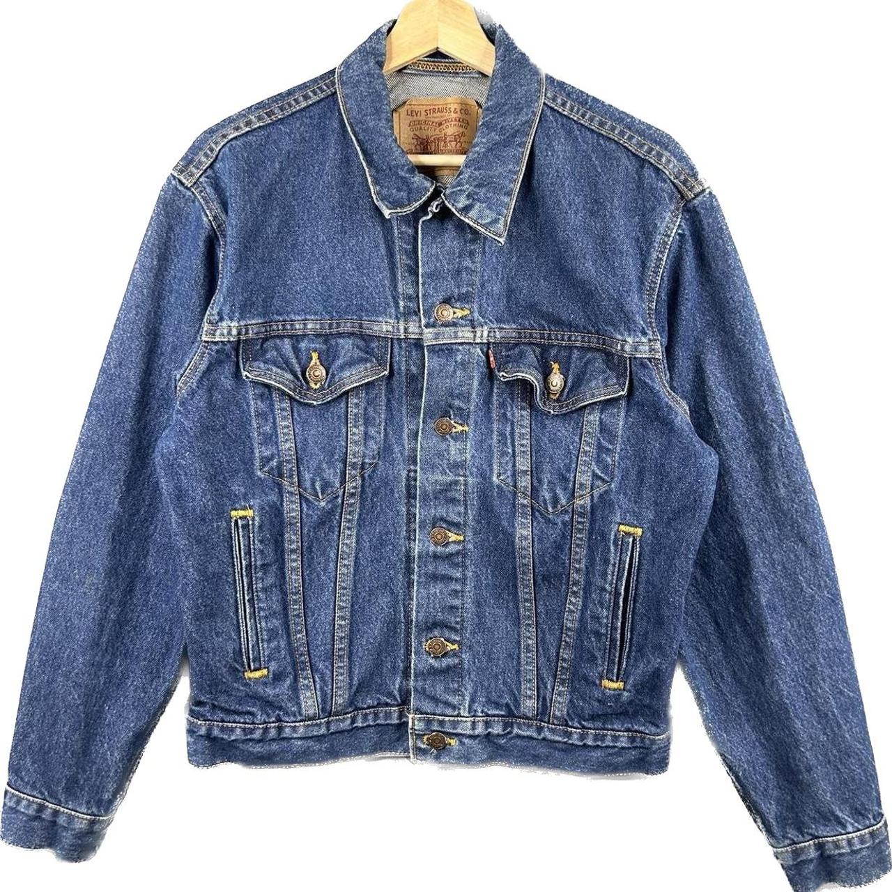 Levis Denim Trucker Jacket Mens Size 38 Blue Vintage... - Depop