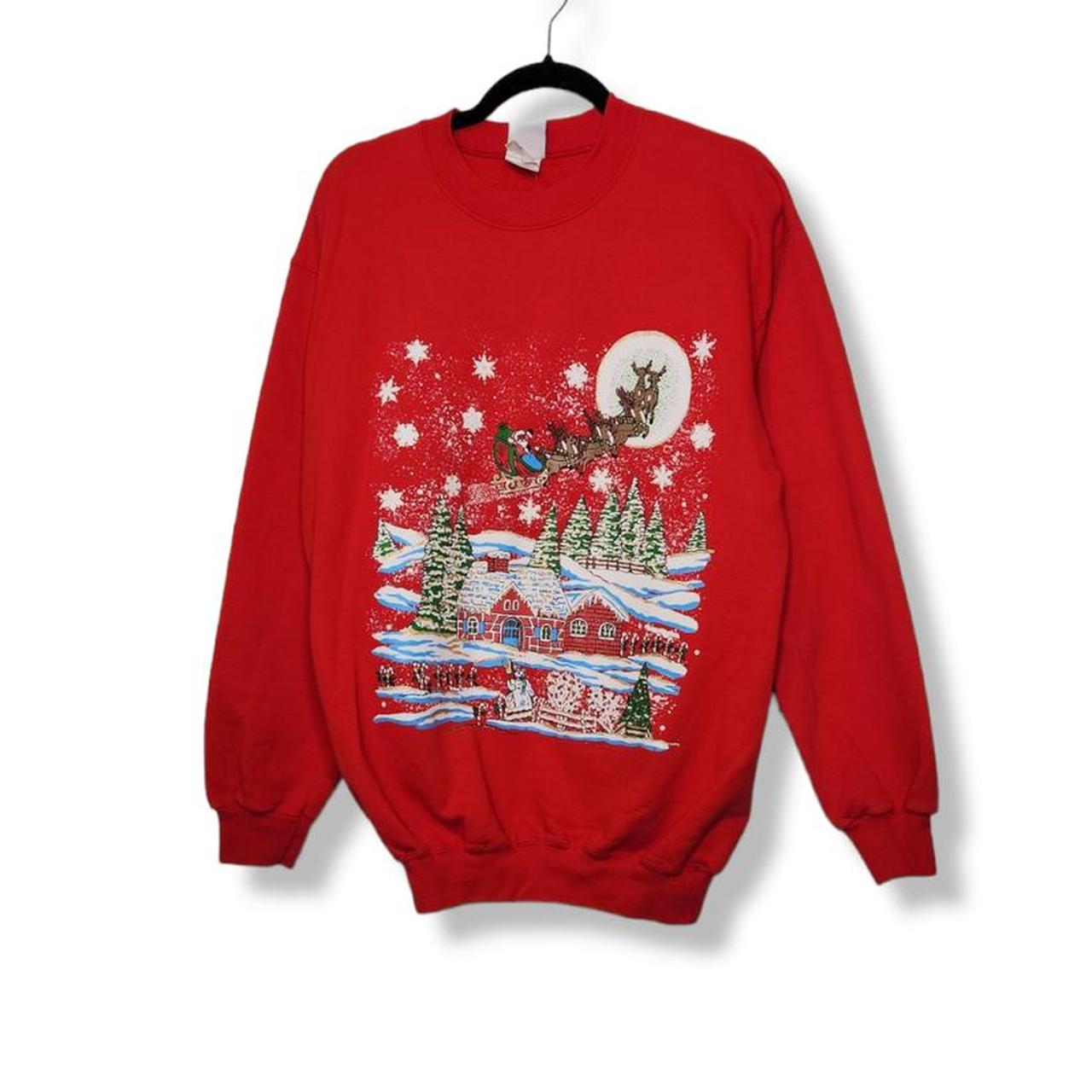 Vintage Christmas Holiday Crewneck Sweatshirt Hanes - Depop