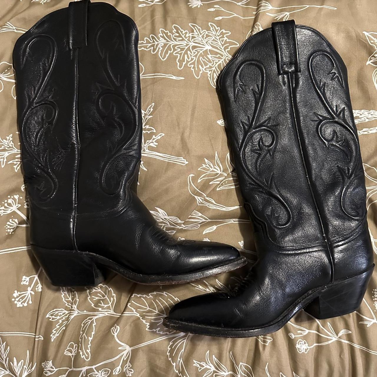 Women’s black cowboy boots Size 6.5, fits true to... Depop