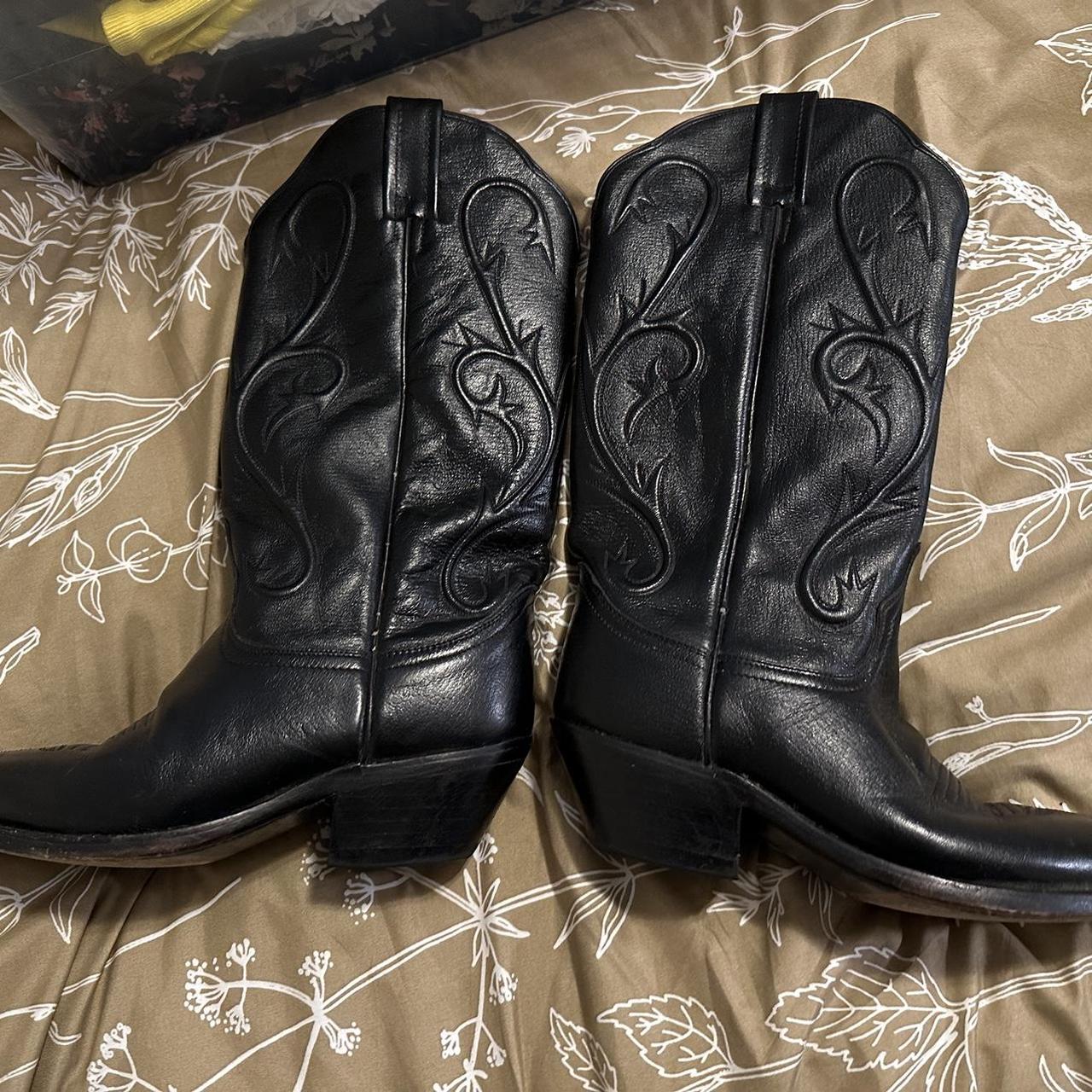 Women’s black cowboy boots Size 6.5, fits true to... Depop