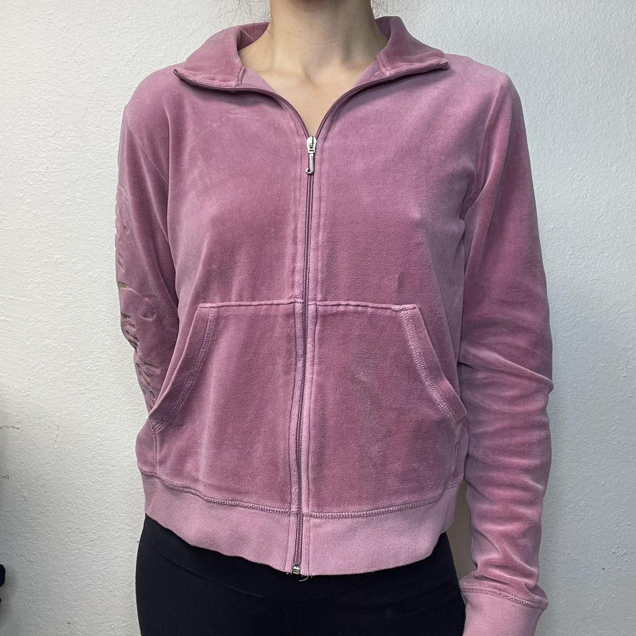 Juicy Couture Velour Zip Up Sweatshirt In good... - Depop