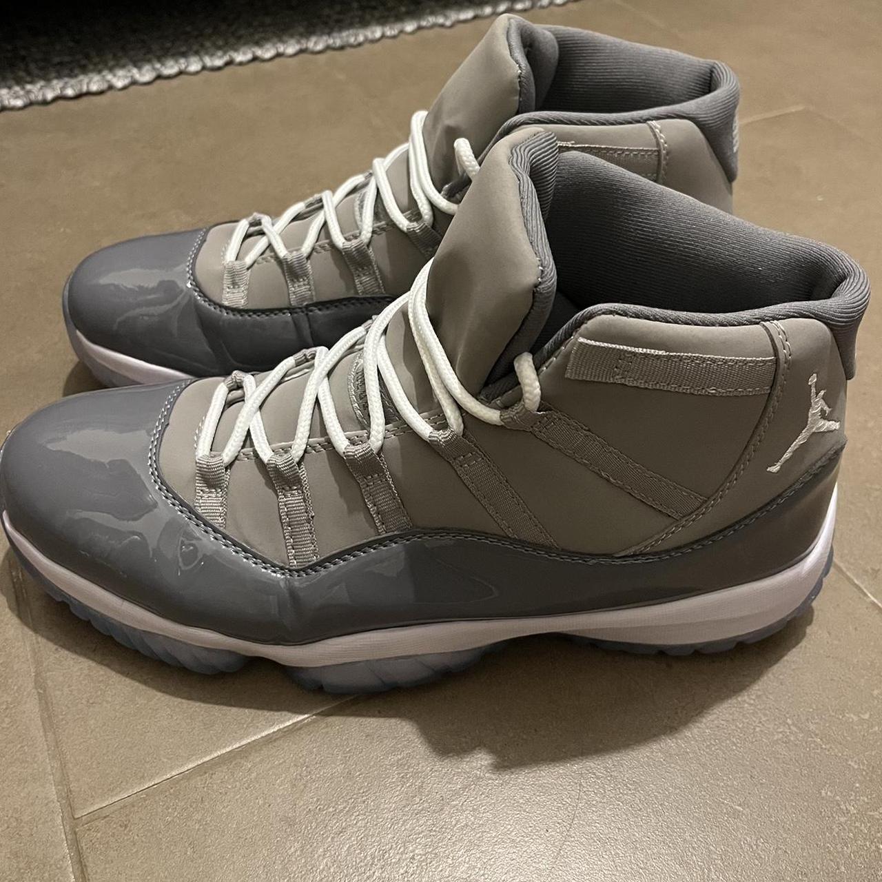 grey and white jordan 11