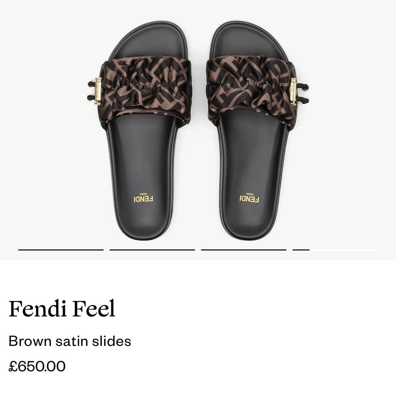 Fendi black satin slides sale