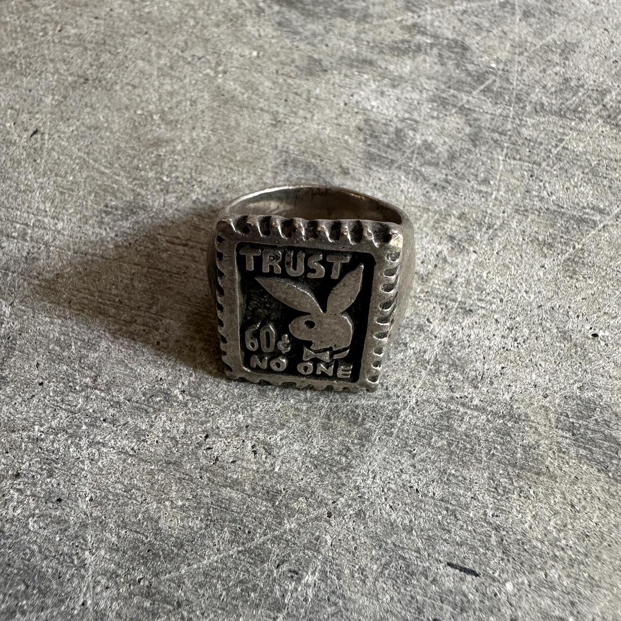 Playboy bunny stamp ring Size 8 Depop
