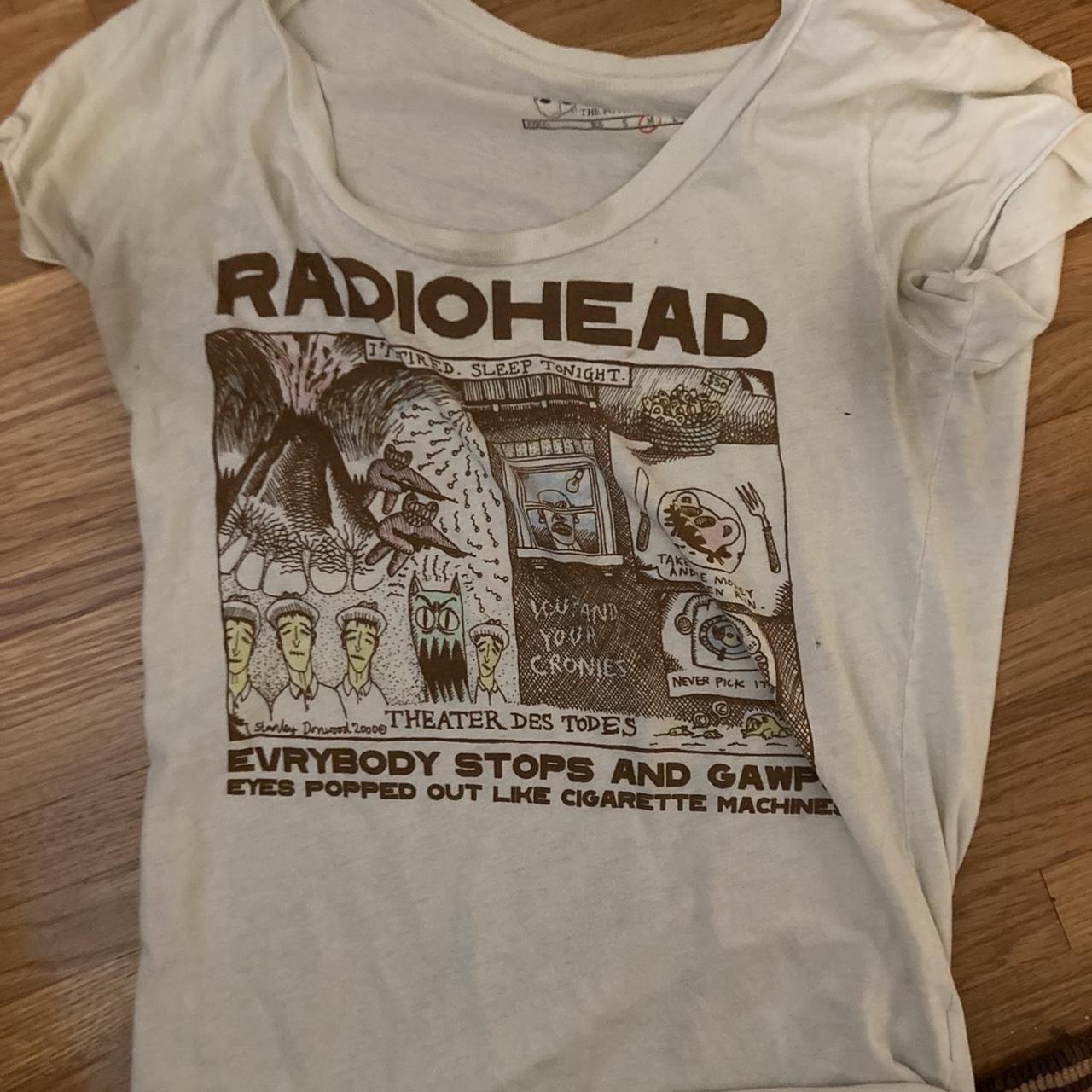 radiohead merch ! stains and it's a thin material... - Depop