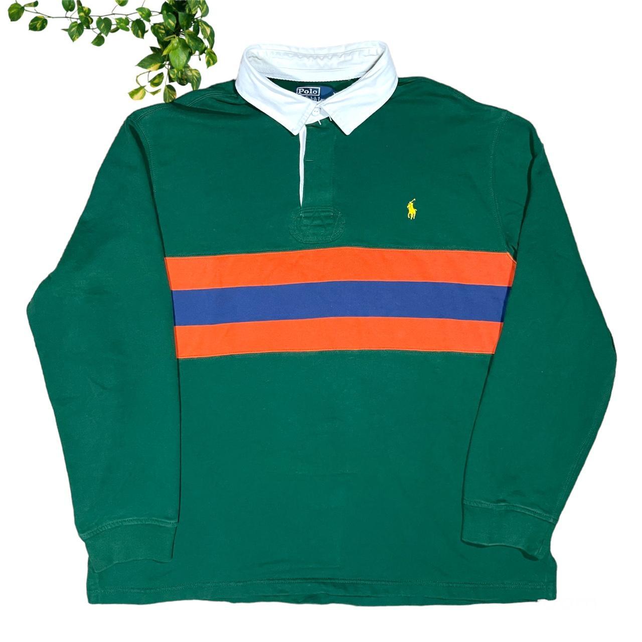 Polo Ralph Lauren Men's Green and Orange Polo-shirts | Depop