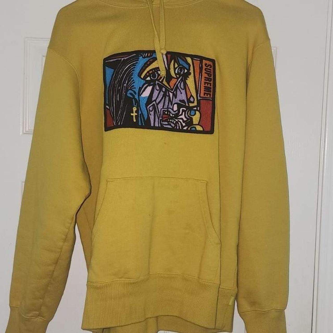 SUPREME CHAINSTITCH HOODIE YELLOW SIZE MEDIUM WILL... - Depop