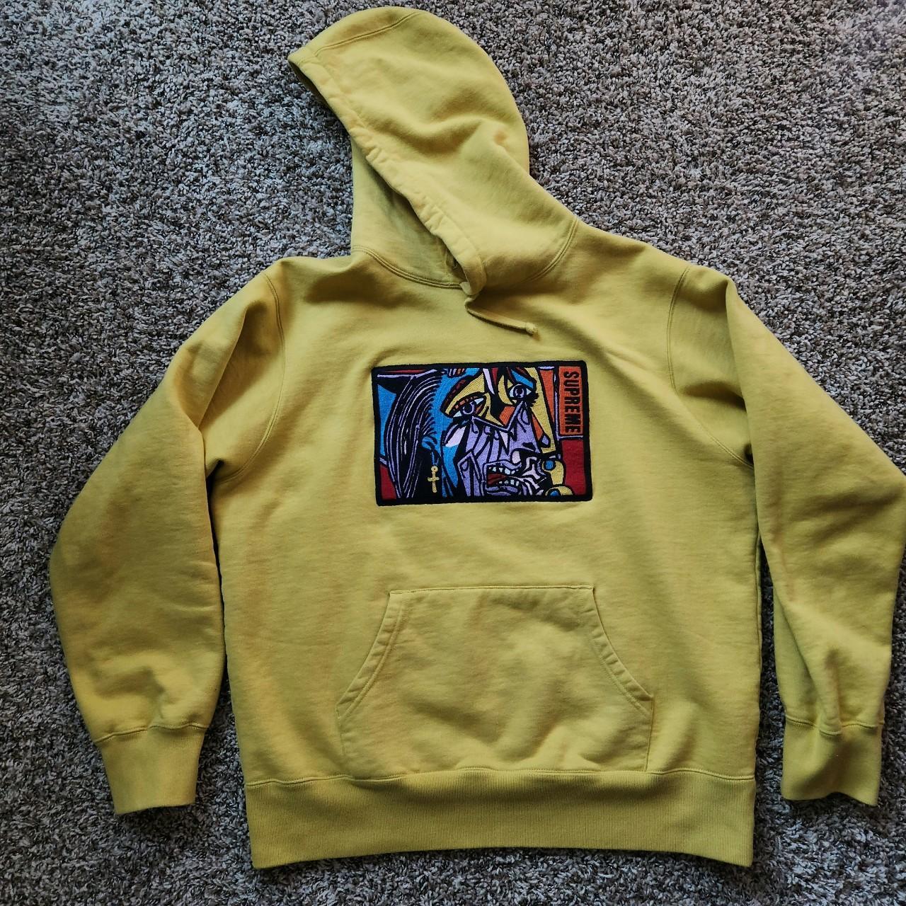 Supreme Chain stitch Hoodie Maize Yellow Size... - Depop