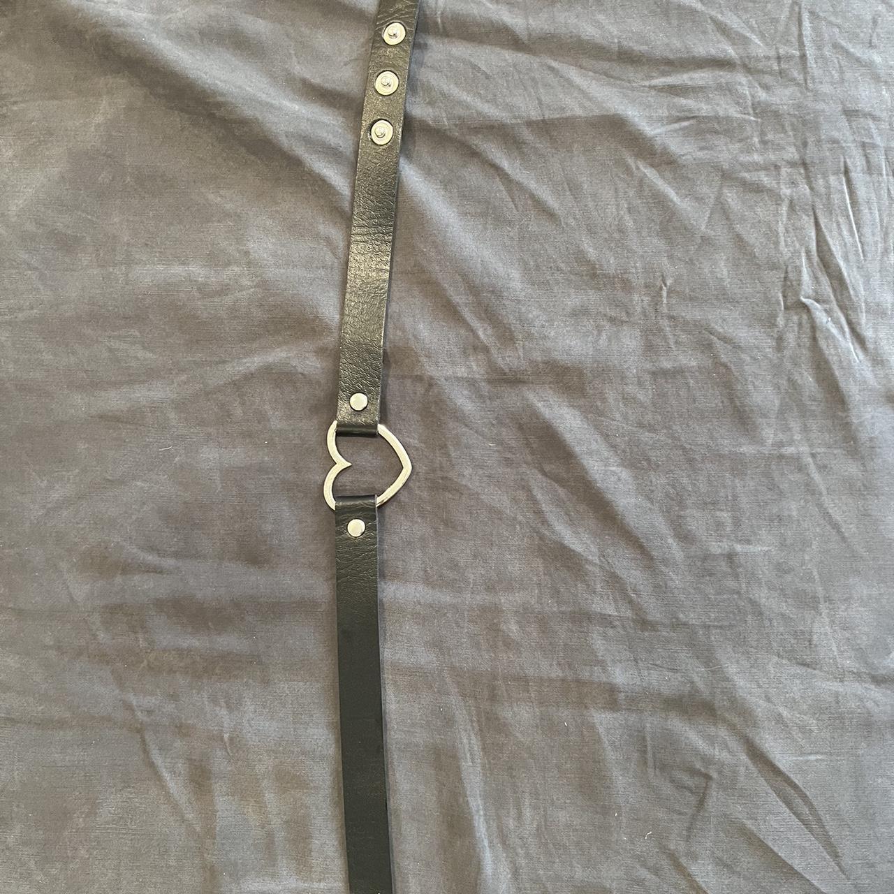 black heart silver rave choker, used... Depop