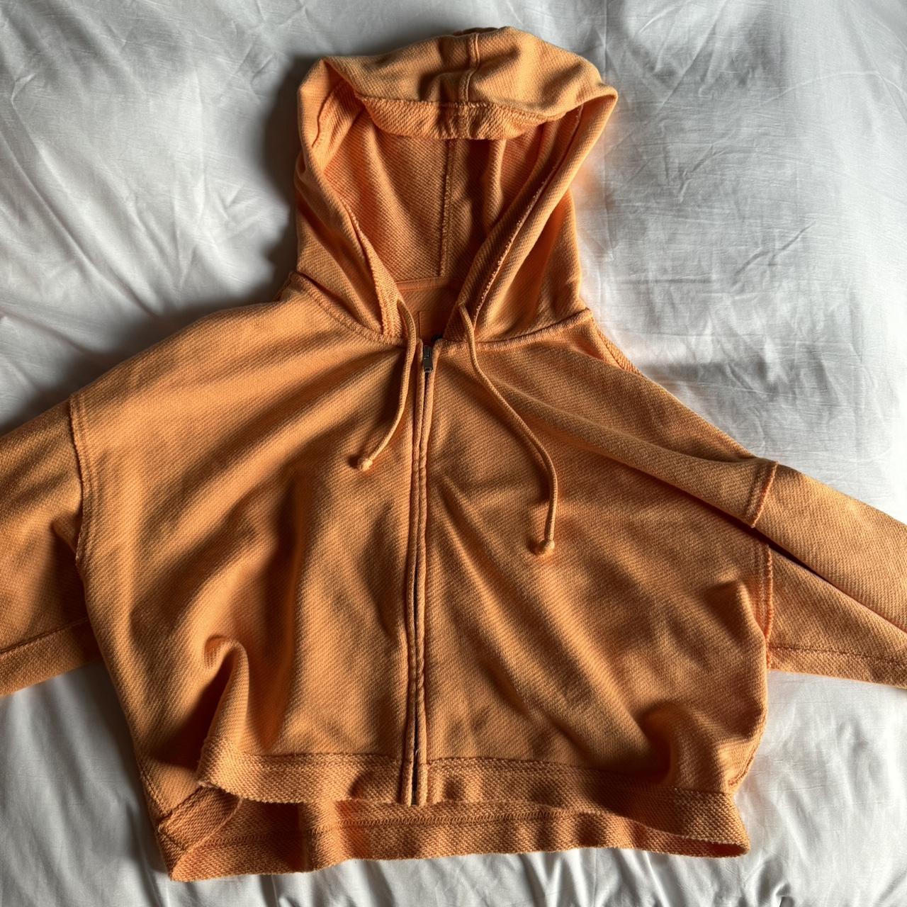 Pastel orange Aerie zip up hoodie aerie ae womens