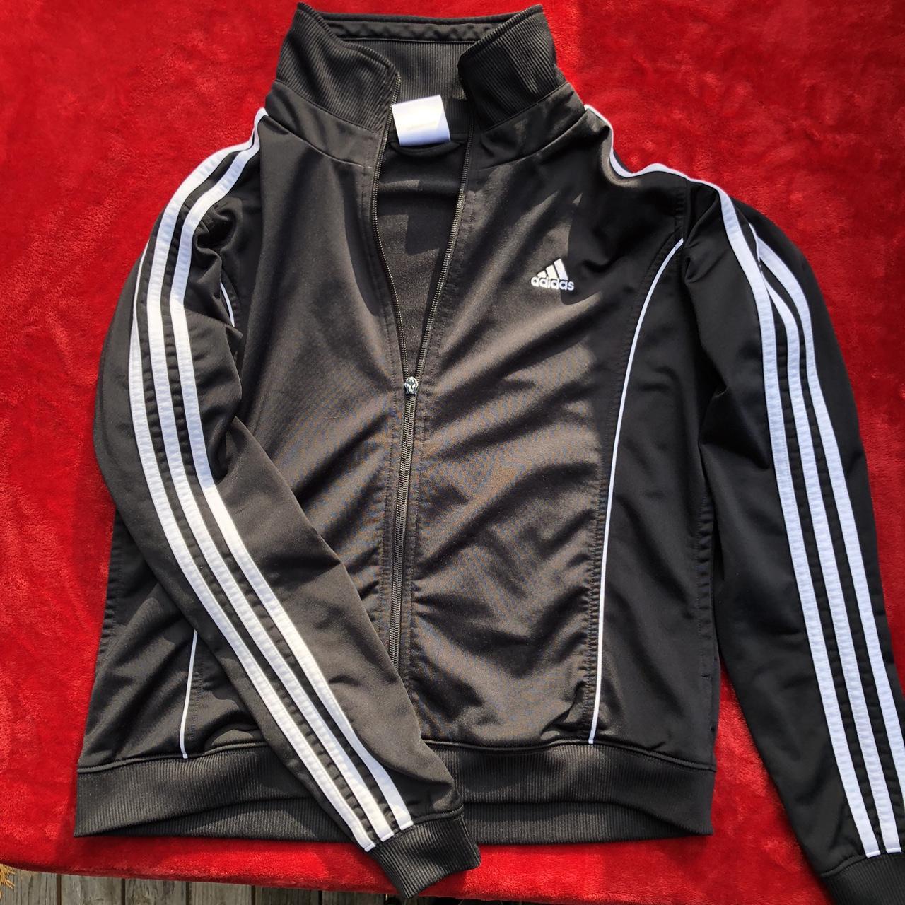 Adidas Women's Black and White Jacket | Depop