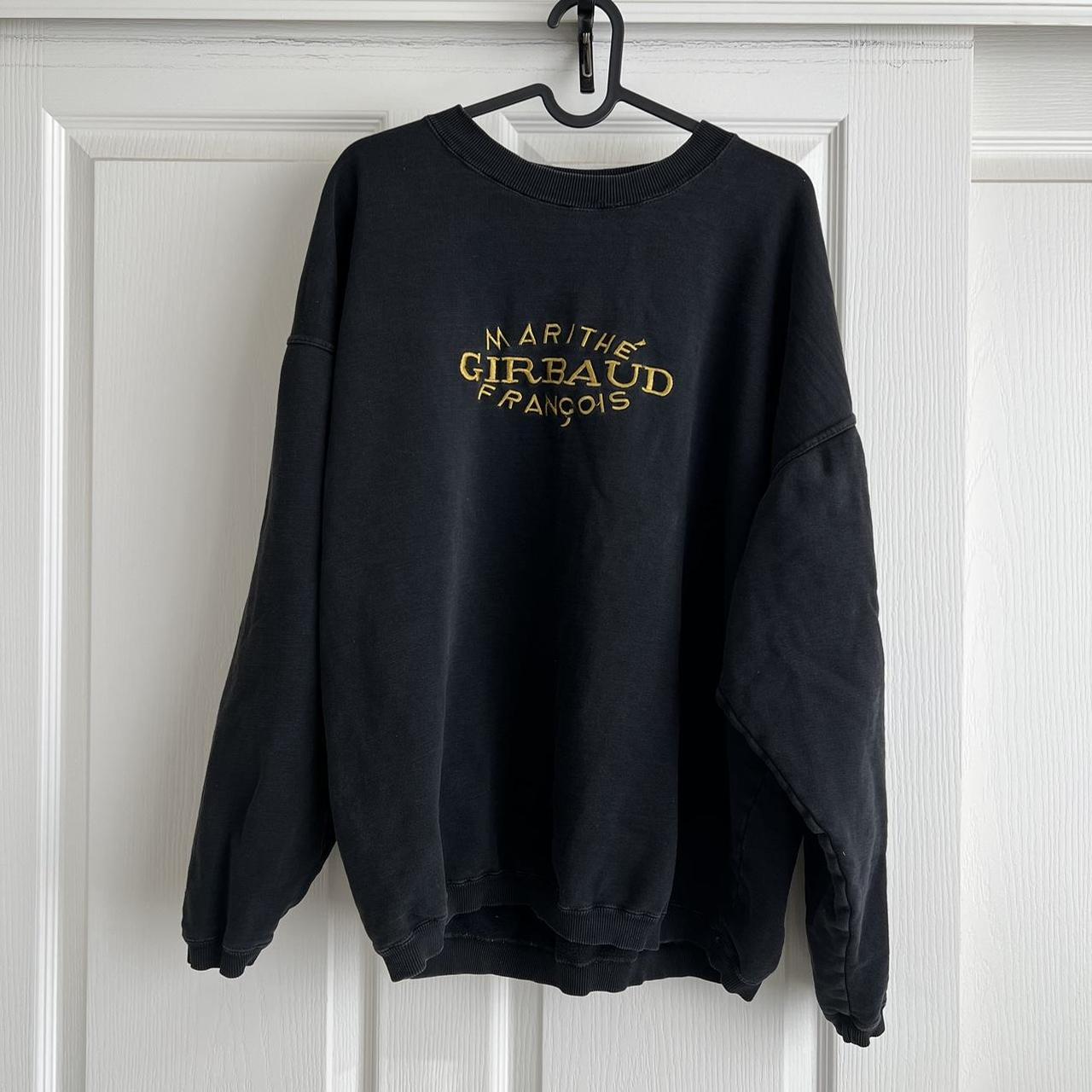 vintage marithe + francois girbaud black crewneck,... - Depop