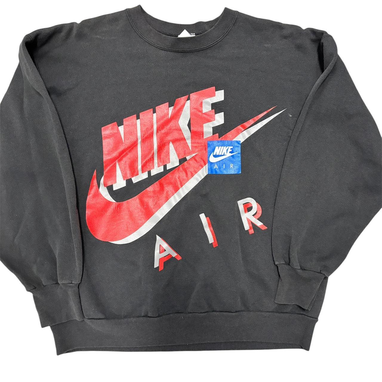 Vintage orders 90's Nike Essential Dark Grey Crewneck Pullover Sweatshirt Sz Large Air