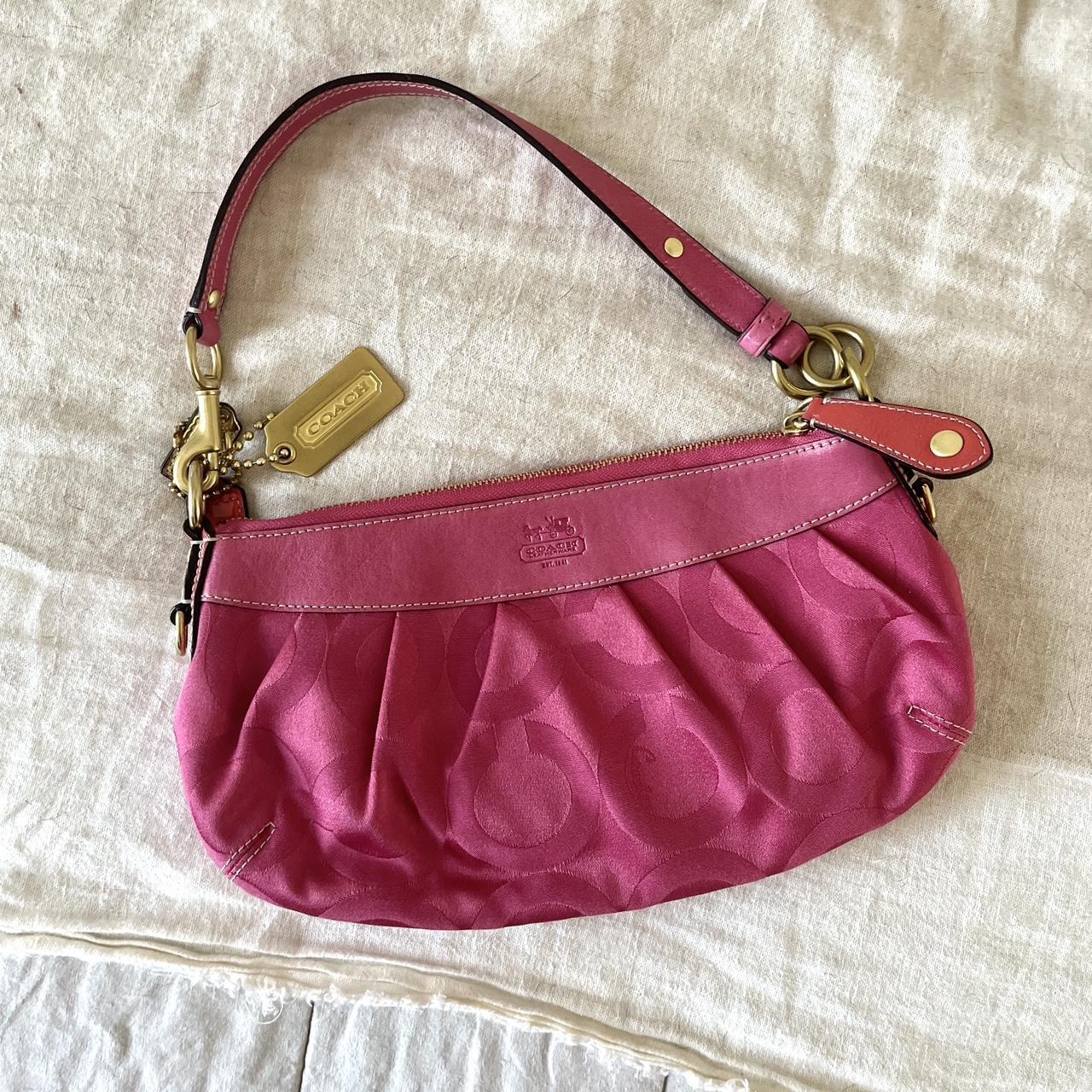 vintage pink coach shoulder purse hot pink barbie - Depop