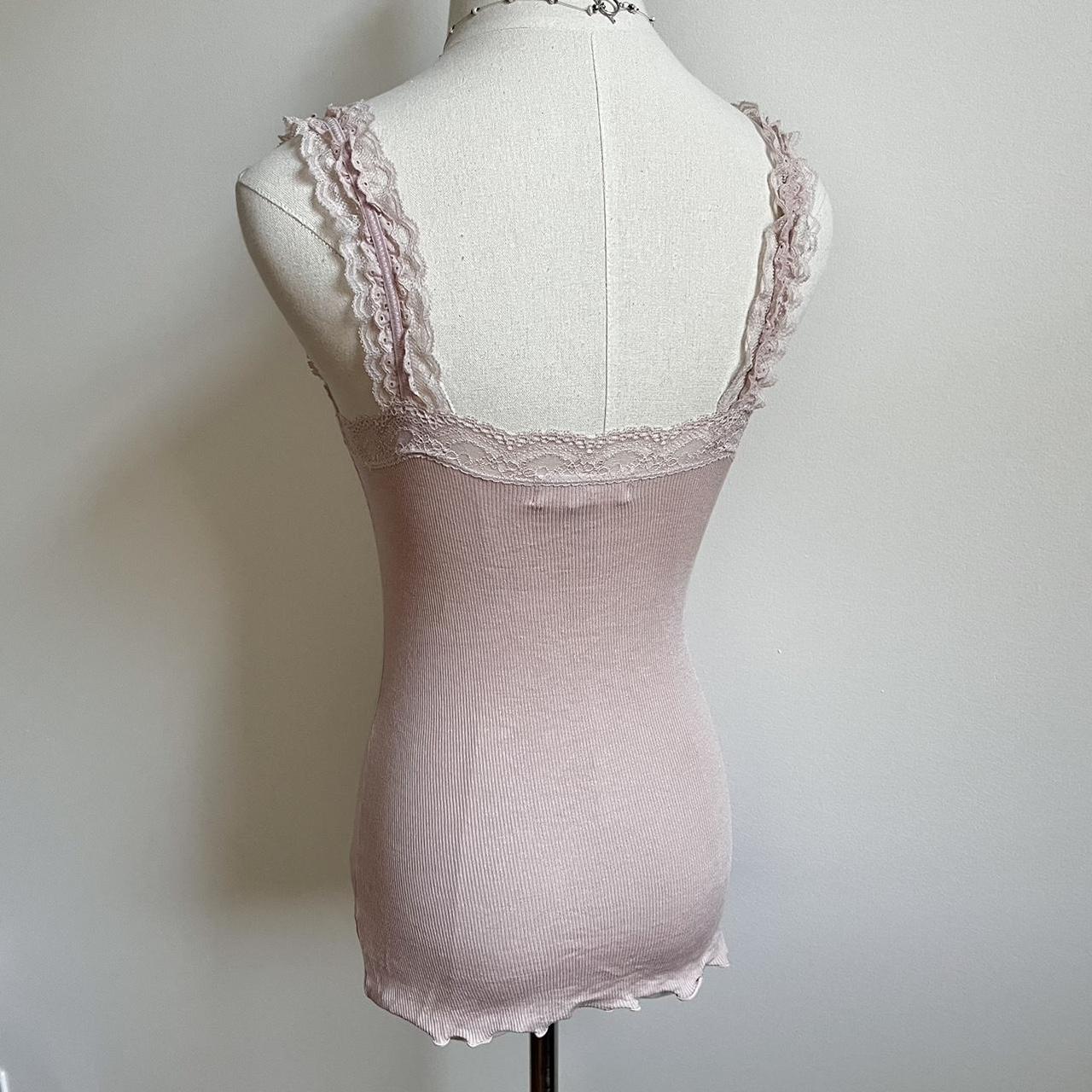 Jill Stuart Pink Ruffled Edge Camisole Tank Top Depop