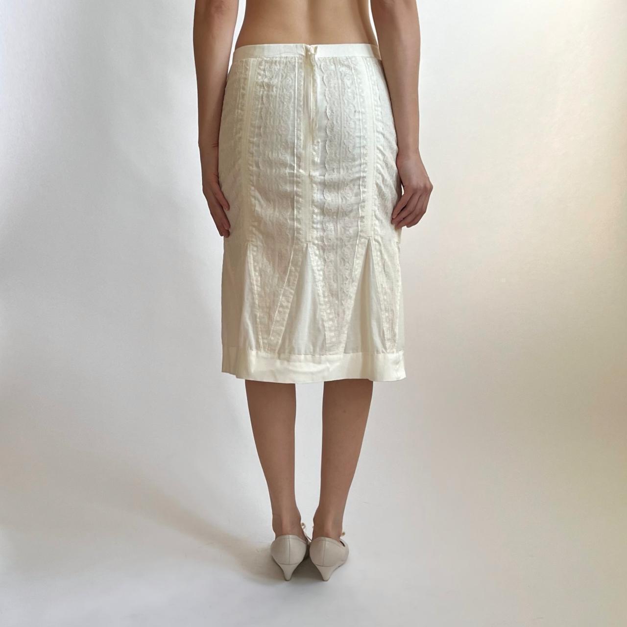 Vintage Women's Casual Skirt - Cream/White - XS –… - image 3