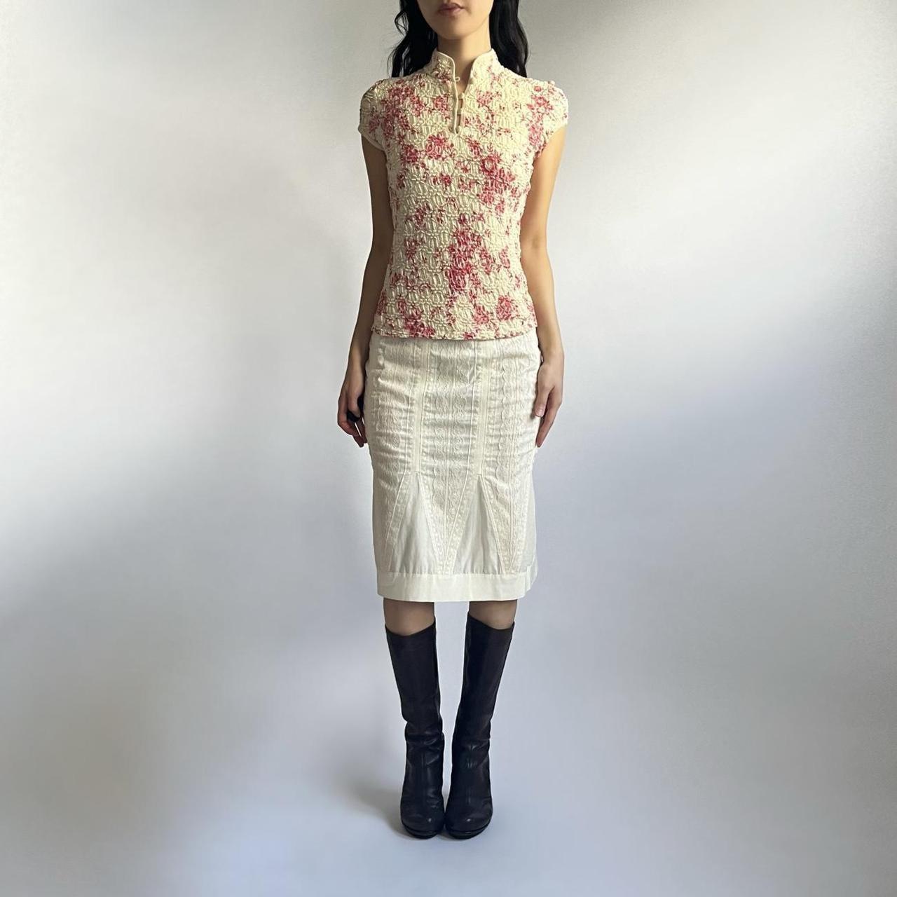 Vintage Women's Casual Skirt - Cream/White - XS –… - image 4