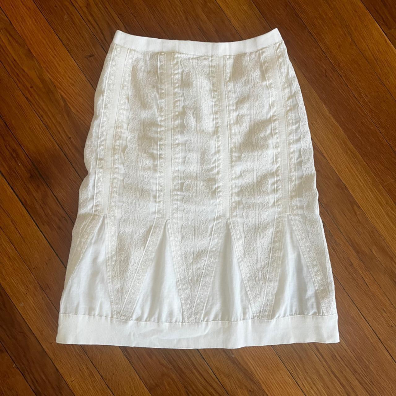 Vintage Women's Casual Skirt - Cream/White - XS –… - image 5