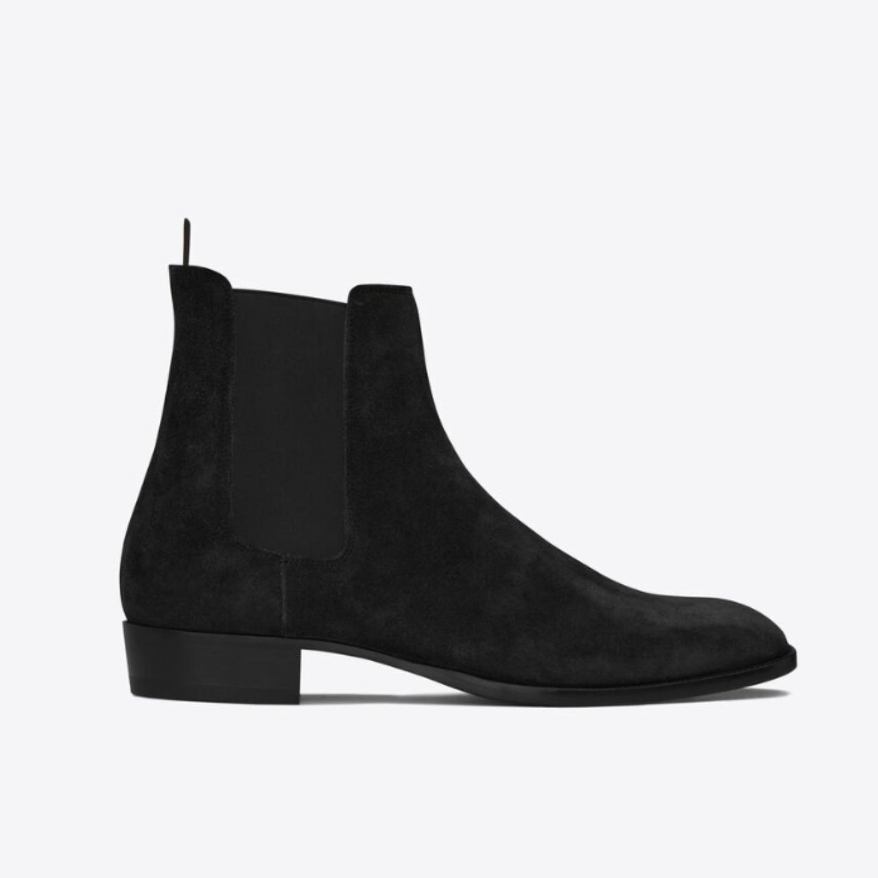 Yves Saint Laurent Men's Black Boots Depop