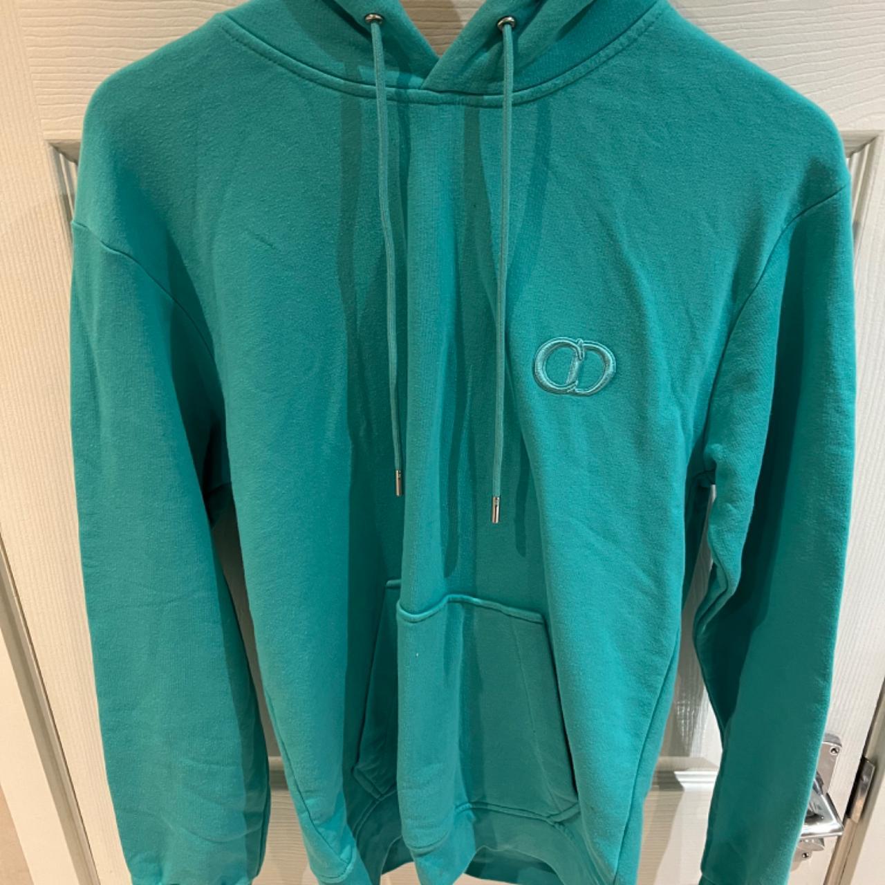 Dior hoodie Teal rare colour Medium fits true to... - Depop