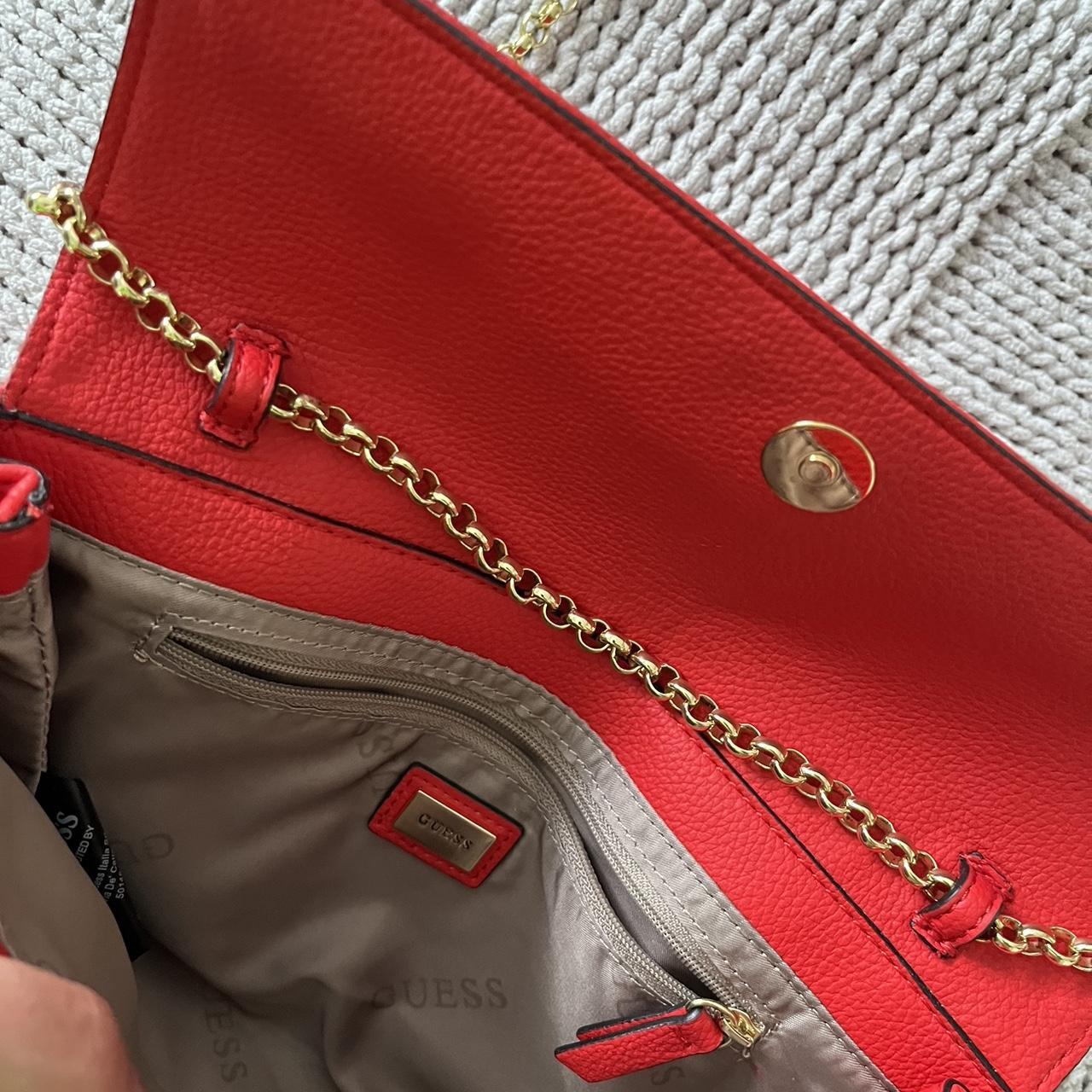 Genuine Guess bag. Beautiful bright red with gold... - Depop