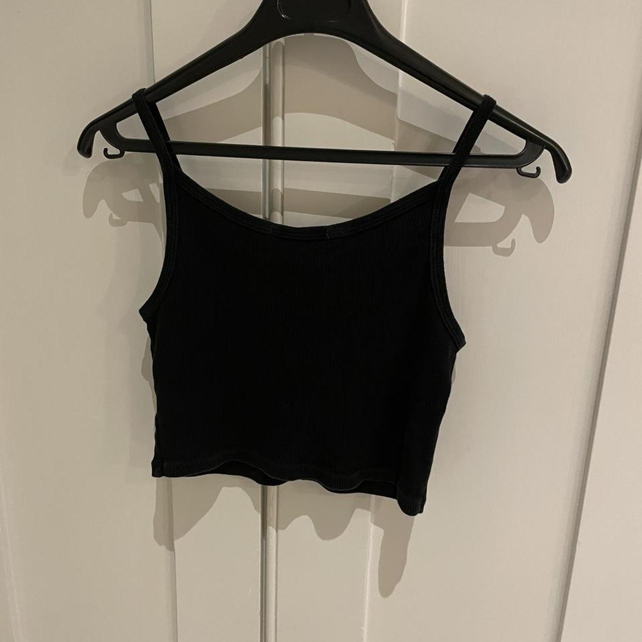 Brandy Melville Women's Black Crop-top | Depop