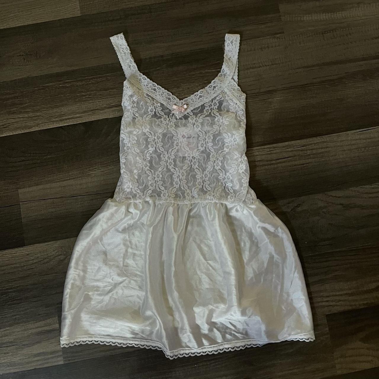 beautiful lace teddy tank/camisole labeled a girls... - Depop