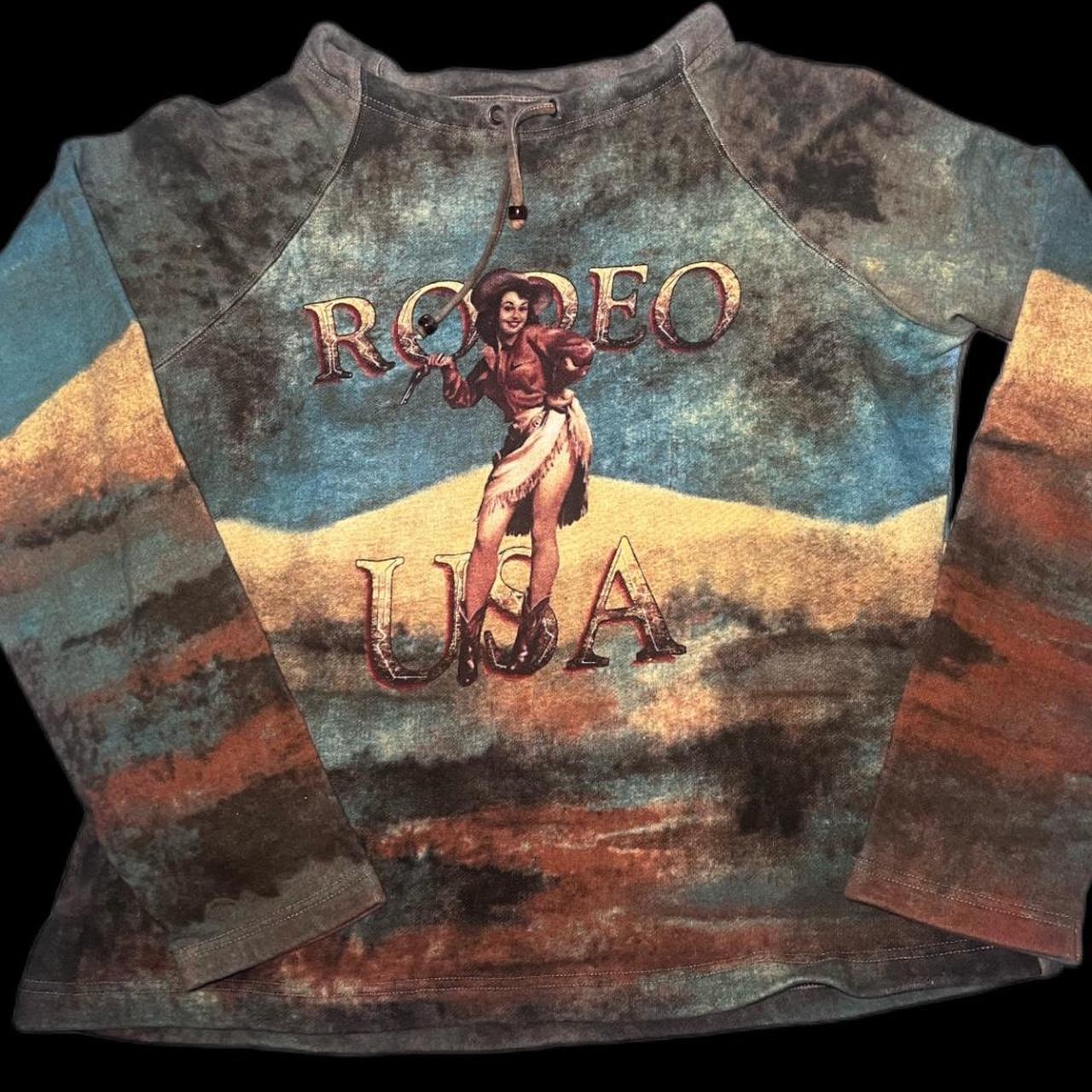vintage rodeo usa crew neck - cute vintage cowgirl... - Depop